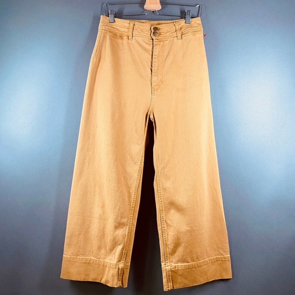 Apiece Apart Merida Wide-Leg Cropped Jeans in Caramel - Size 12 - Picture 3 of 7